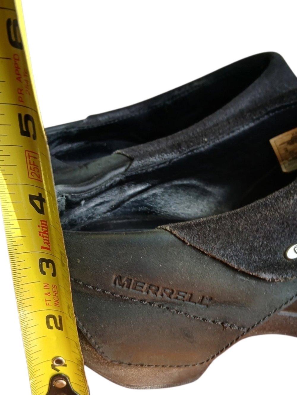 Merrell Luxe Wrap Black Leather Studded Slip-On Clog Mules, Sz 10 - Picture 11 of 15